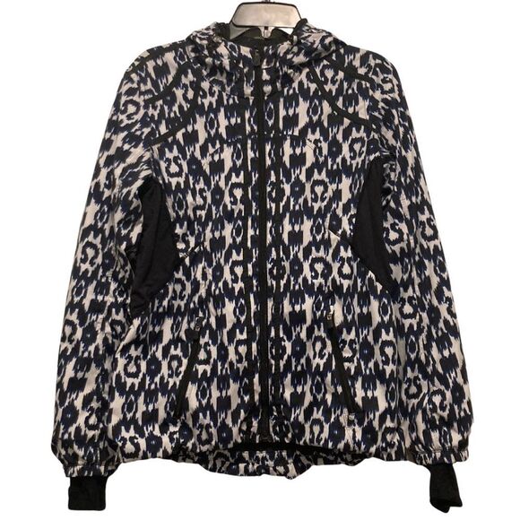 Lululemon Downtime Jacket in Ikat Print Black/Blue/White 2014 Seawheeze - Picture 2 of 4